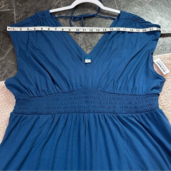 NWT Old Navy Waist-Defined Blue Jumpsuit Stretch Jersey Knit Size XL Maternity - Picture 4 of 13